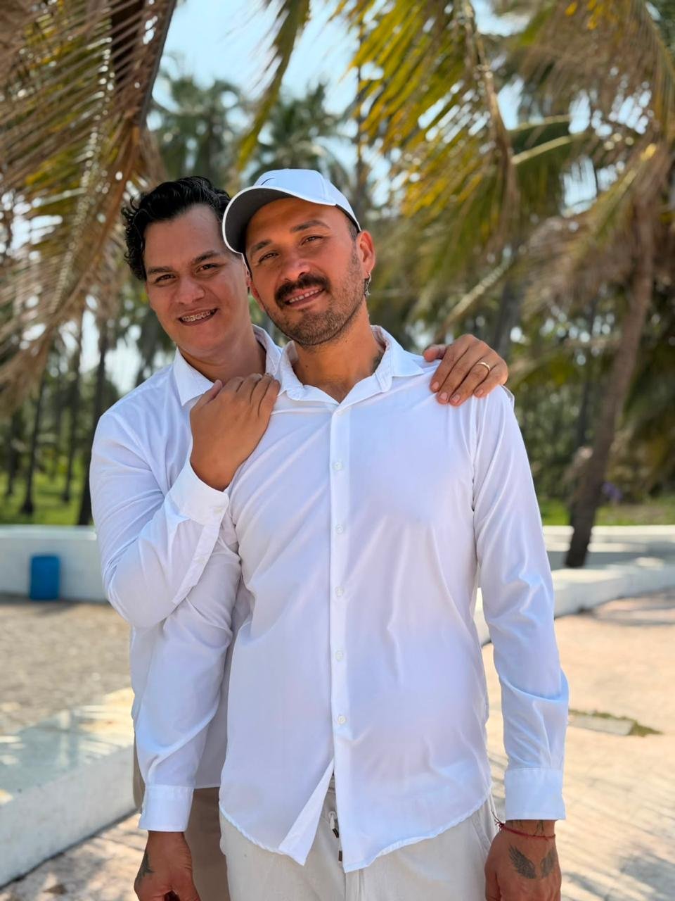 Silvino y Ángel en la playa